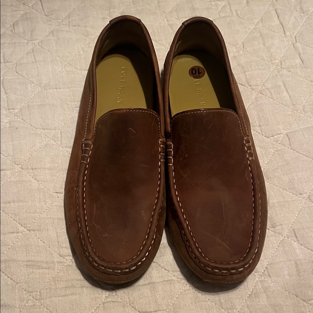 Cole Haan Chestnut Leather Slip-On Loafers